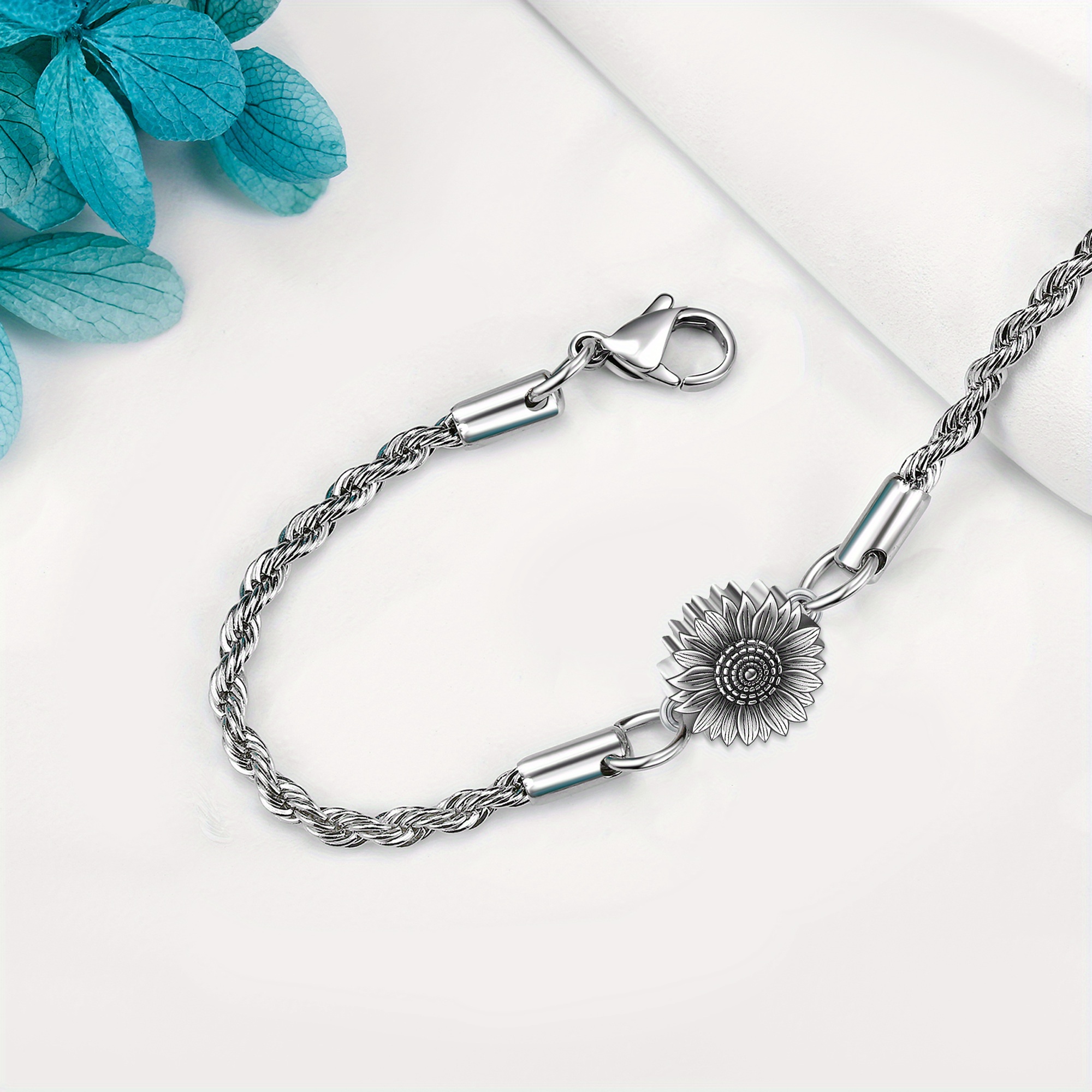 Women's Sunflower Urn Bracelet for Ashes, Cremation Keepsake